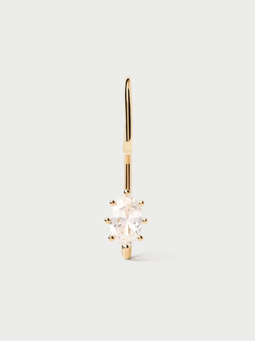 PDPAOLA Lila S Shape Single Earring in 18K Gold Plated Sterling Silver Zirconia - Picture 13 of 14